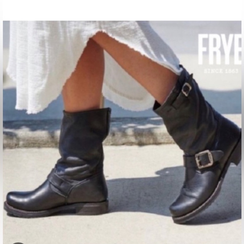 Frye Veronica Short Dark Brown Boots Size 8 1/2